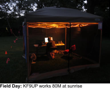 Field Day: KF9UP works 80M at sunrise